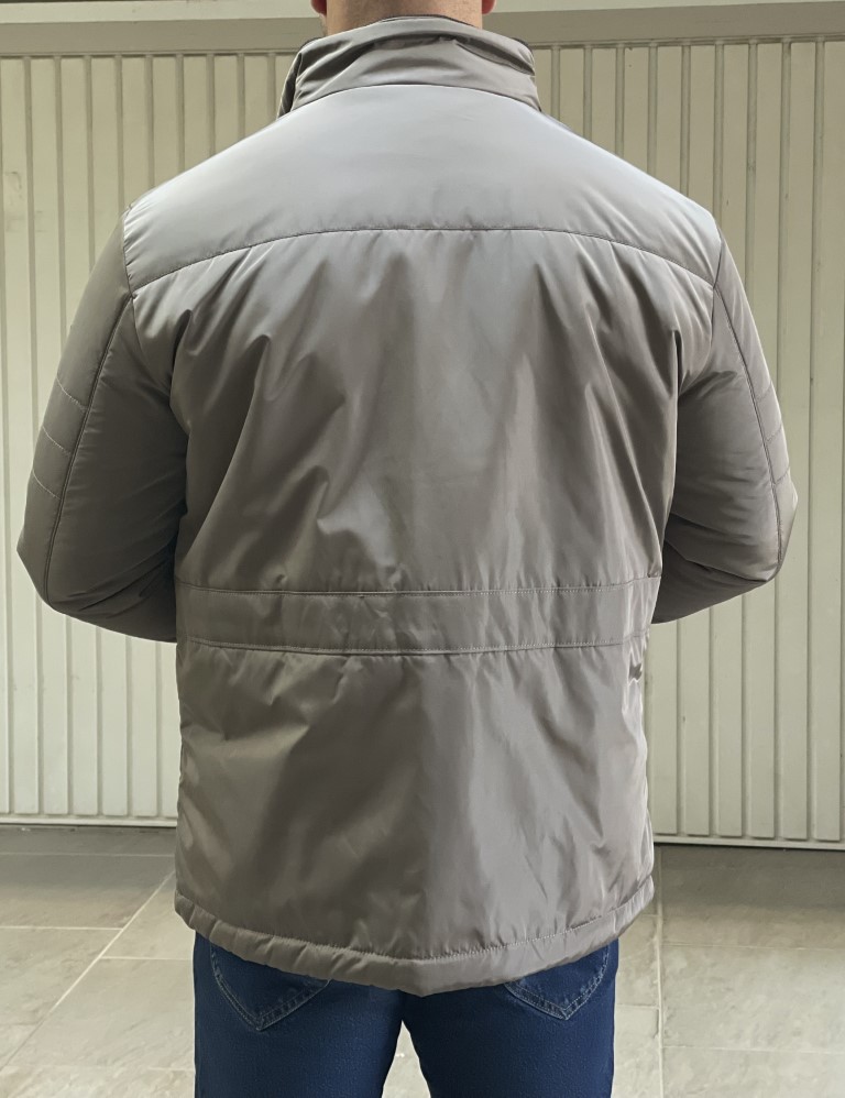 Ανδρικό καφέ μπουφάν με γιακά HM406529K φωτογραφία